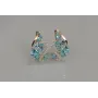 Серебряные серьги Sil с золотыми пластинами 152s-7 Лаванда (Sil-1066)