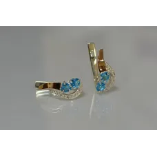 Серебряные серьги Sil с сердцами 112s-4 Аквамарин (Sil-898) Серебряные серьги Sil с сердцами 112s-4 Аквамарин (Sil-898)