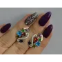 Серебряные серьги Sil с золотыми пластинами 152s-1 Разноцветный (Sil-1060)