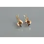 Серебряные серьги Sil с золотыми вставками 142s-9 Гранат (Sil-1136)