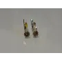 Серебряные серьги Sil с золотыми вставками 124s-10 Коричневый (Sil-783)