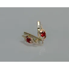Серебряные серьги Sil с золотыми накладками 128s-8 Красный (Sil-1036) Серебряные серьги Sil с золотыми накладками 128s-8 Красный (Sil-1036)
