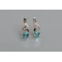 Серебряные серьги Sil с золотыми накладками 117s-13 Голубой (Sil-771)
