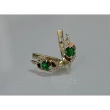Серебряные серьги Sil с золотыми накладками 128s-1 Зеленый (Sil-1029) Серебряные серьги Sil с золотыми накладками 128s-1 Зеленый (Sil-1029)