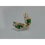 Серебряные серьги Sil с золотыми накладками 128s-1 Зеленый (Sil-1029)