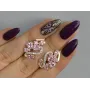 Серебряные серьги Sil с золотыми пластинами 152s-10 Розовый (Sil-1069)