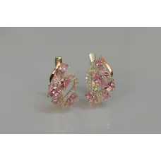 Серебряные серьги Sil с золотыми пластинами 152s-10 Розовый (Sil-1069) Серебряные серьги Sil с золотыми пластинами 152s-10 Розовый (Sil-1069)