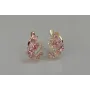 Серебряные серьги Sil с золотыми пластинами 152s-10 Розовый (Sil-1069)