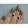Серебряные серьги Sil с золотыми накладками 128s-15 Красный (Sil-1043)