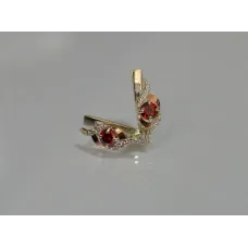 Серебряные серьги Sil с золотыми накладками 128s-15 Красный (Sil-1043) Серебряные серьги Sil с золотыми накладками 128s-15 Красный (Sil-1043)