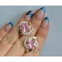 Серебряные серьги Sil с золотыми накладками 130s-8 Розовый (Sil-739)