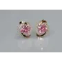 Серебряные серьги Sil с золотыми накладками 130s-8 Розовый (Sil-739)