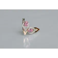 Серебряные серьги Sil с золотыми накладками 132s-7 Розовый (Sil-722) Серебряные серьги Sil с золотыми накладками 132s-7 Розовый (Sil-722)