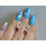 Серебряные серьги Sil с золотыми вставками 136s-3 Красный (Sil-1237)