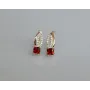 Серебряные серьги Sil с золотыми вставками 136s-3 Красный (Sil-1237)
