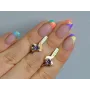 Серебряные серьги Sil с золотыми вставками 142s-13 Фиолет (Sil-1140)