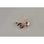 Серебряные серьги Sil с золотыми вставками 142s-13 Фиолет (Sil-1140)