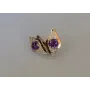 Серебряные серьги Sil с золотыми вставками 145s-13 Фиолетовый (Sil-1025)