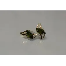 Серебряные серьги Sil с золотыми пластинами 114s-8 Олива (Sil-840) Серебряные серьги Sil с золотыми пластинами 114s-8 Олива (Sil-840)