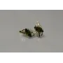 Серебряные серьги Sil с золотыми пластинами 114s-8 Олива (Sil-840)