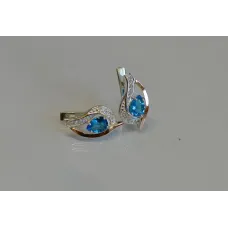 Серебряные серьги Sil с элементами золота 078s-14 Аквамарин (Sil-930) Серебряные серьги Sil с элементами золота 078s-14 Аквамарин (Sil-930)