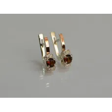 Серебряные серьги Sil с золотом 137s-16 Гранат (Sil-1234)