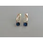 Серебряные серьги Sil с золотыми вставками 136s-7 Танзанит (Sil-1241)