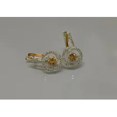 Серебряные серьги Sil 115s-16 Шампань (Sil-878)
