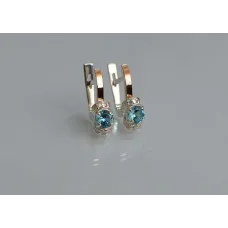 Серебряные серьги Sil с золотом 137s-6 Лаванда (Sil-1224)