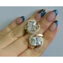 Серебряные серьги Sil с золотыми накладками 130s-11 Прозрачный (Sil-742)