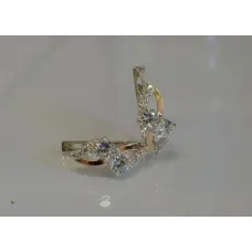 Серьги серебряные Sil 076s-14 Прозрачный (Sil-962) Серьги серебряные Sil 076s-14 Прозрачный (Sil-962)