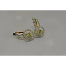Серебряные серьги Sil 115s-11 Цитрин (Sil-873)