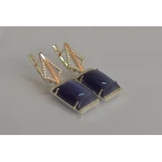 Серебряные серьги Sil с кабашонами 146s-7 Синий (Sil-1152) Серебряные серьги Sil с кабашонами 146s-7 Синий (Sil-1152)