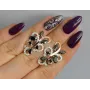 Серебряные серьги Sil с золотыми вставками 151s-3 Черный (Sil-1077)