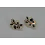 Серебряные серьги Sil с золотыми вставками 151s-3 Черный (Sil-1077)