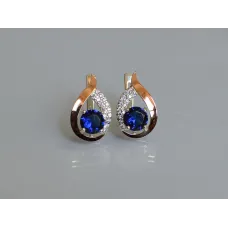Серебряные серьги Sil с золотыми накладками 144s-12 Танзанит (Sil-1167) Серебряные серьги Sil с золотыми накладками 144s-12 Танзанит (Sil-1167)