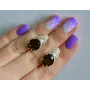 Серебряные серьги Sil с золотыми накладками 122s-2 Коричневый (Sil-748)