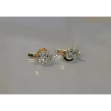 Серебряные серьги Sil с золотыми накладками 118s-2 Прозрачный (Sil-818) Серебряные серьги Sil с золотыми накладками 118s-2 Прозрачный (Sil-818)