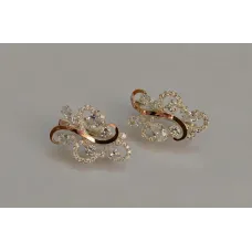 Серебряные серьги Sil с золотыми вставками 151s-12 Прозрачный (Sil-1086)