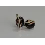 Серебряные серьги Sil с золотыми накладками 150s-4 Черный (Sil-1094)