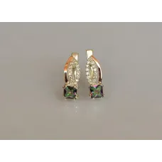 Серебряные серьги Sil с золотыми вставками 136s-14 Мистик (Sil-1248)