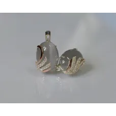 Серьги из серебра Sil с золотом 149s-8 Серый (Sil-1107) Серьги из серебра Sil с золотом 149s-8 Серый (Sil-1107)