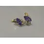 Серебряные серьги Sil с золотыми пластинами 114s-7 Лаванда (Sil-839)