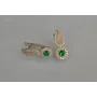 Срібні сережки з зеленими пластинами 135s-4 Зелений (Sil-1175)