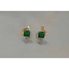 Серебряные серьги Sil с золотыми накладками 118s-4 Зеленый (Sil-820) Серебряные серьги Sil с золотыми накладками 118s-4 Зеленый (Sil-820)