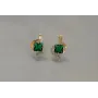 Серебряные серьги Sil с золотыми накладками 118s-4 Зеленый (Sil-820)