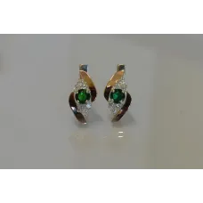 Серьги серебряные Sil 092s-2 Зеленый (Sil-966) Серьги серебряные Sil 092s-2 Зеленый (Sil-966)