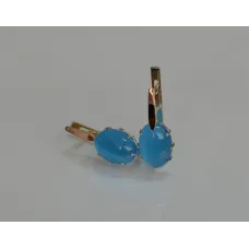 Срібна каблучка Sil з золотими накладками 147s-1 Блакитний (Sil-1120)
