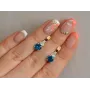 Серебряные серьги Sil с золотом 140s-5 Аквамарин (Sil-693)