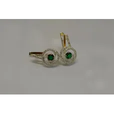 Серебряные серьги Sil 115s-5 фианит Зеленый (Sil-867)